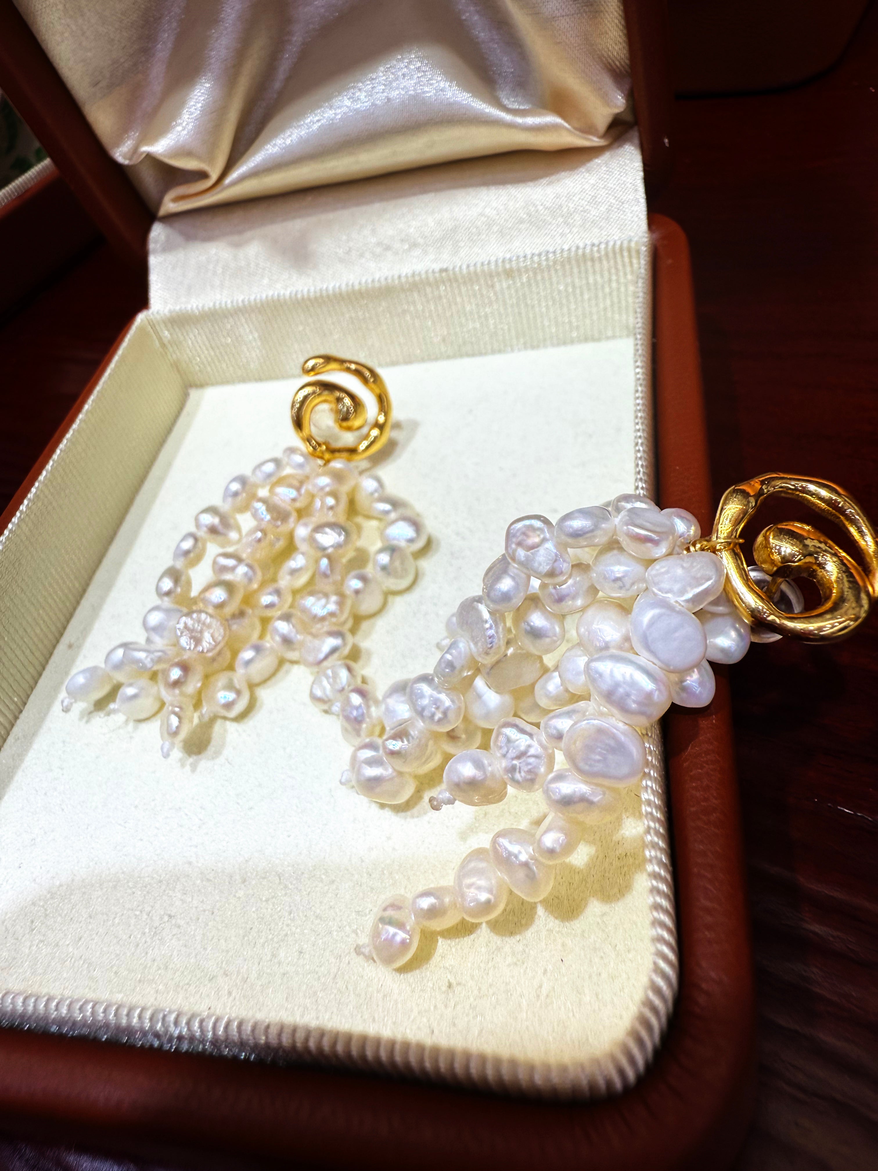 Wheat Sheaf Tassel Baroque Earrings