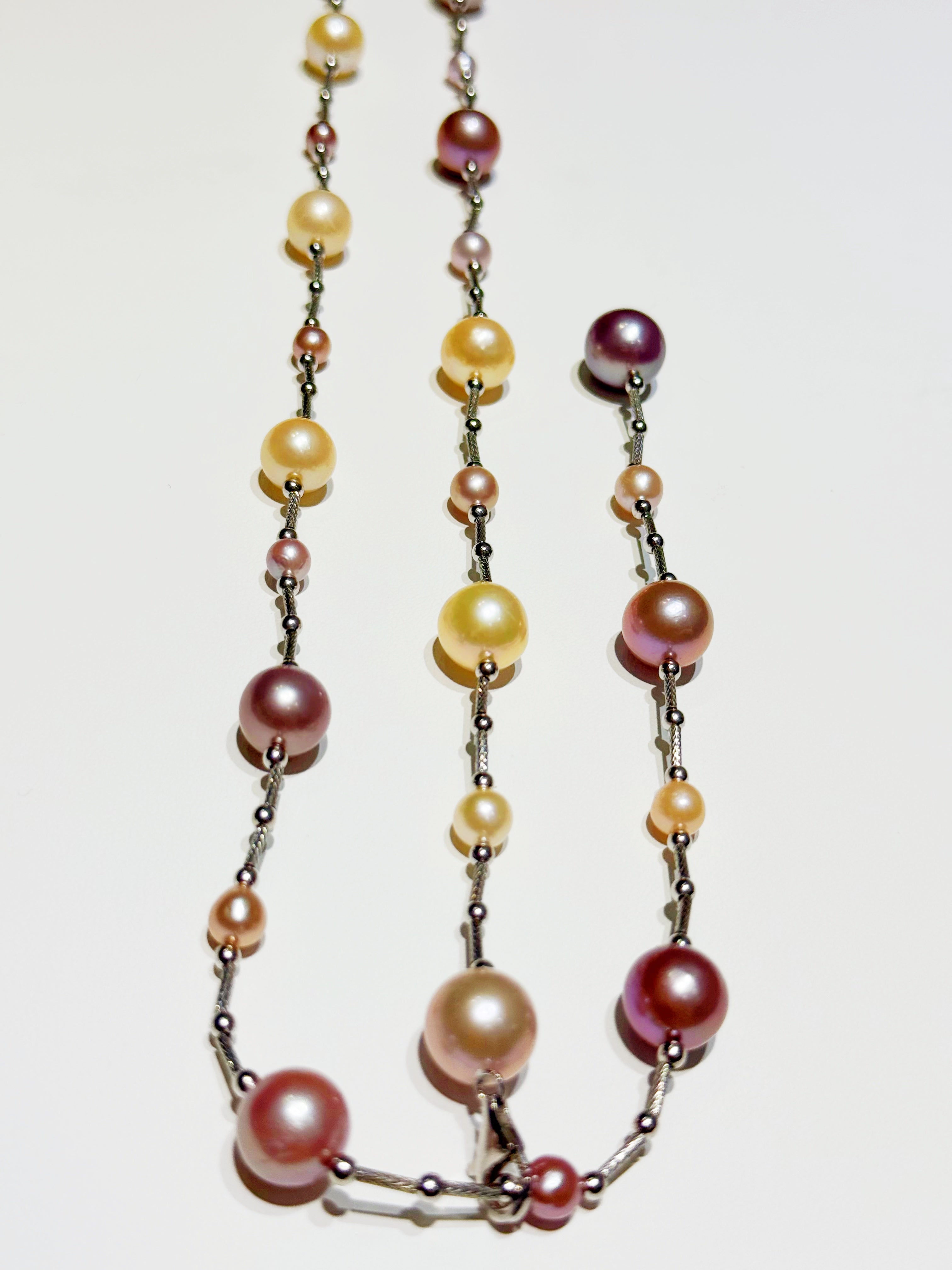 Star Cluster Style Freshwater Pearl Necklace