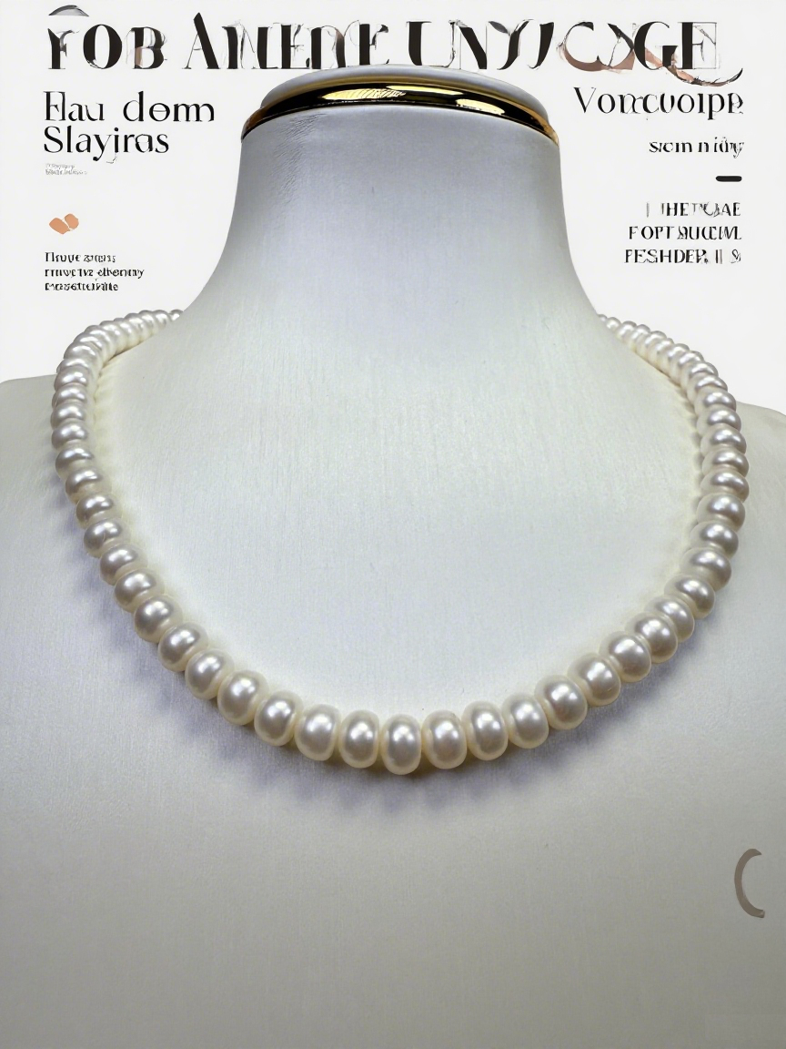 White Freshwater Pearl Necklace 7-8mm