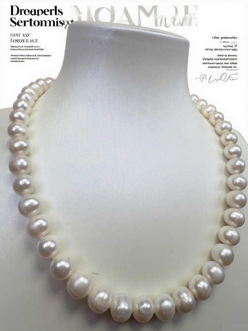 White Freshwater Pearl Necklace 8-9mm