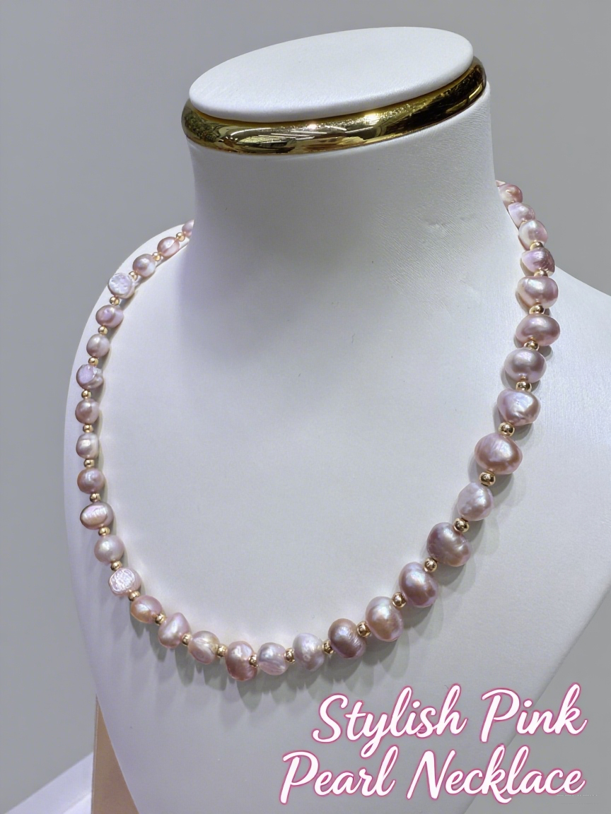 Pinkish-Purple Natural Baroque Necklace