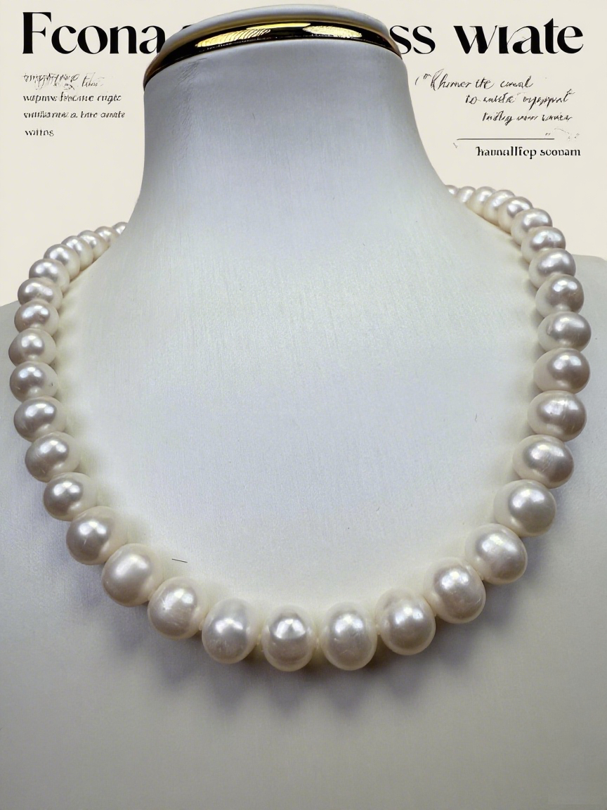 White Freshwater Pearl Necklace 8-9mm