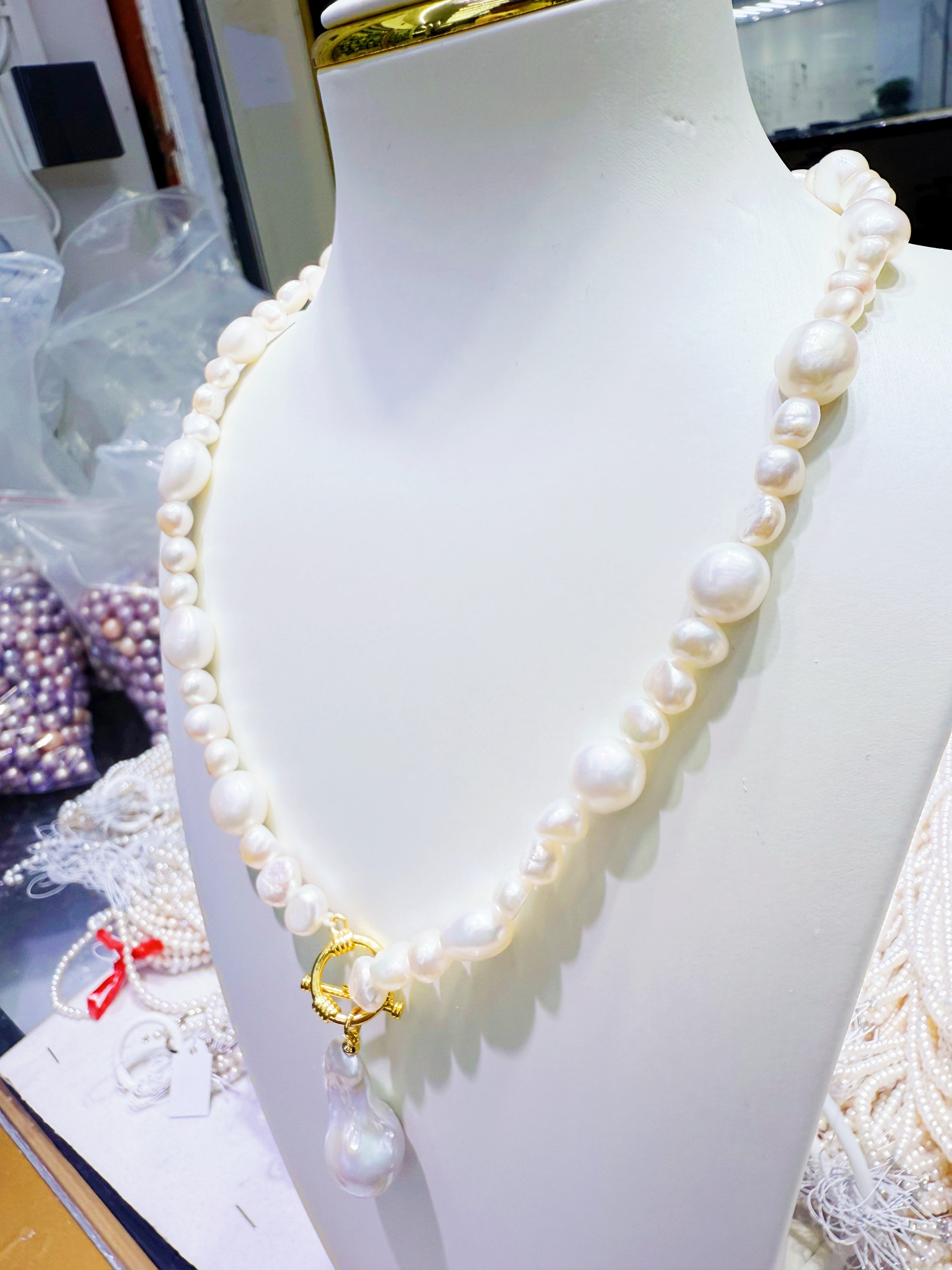 Natural Baroque Pendant Necklace