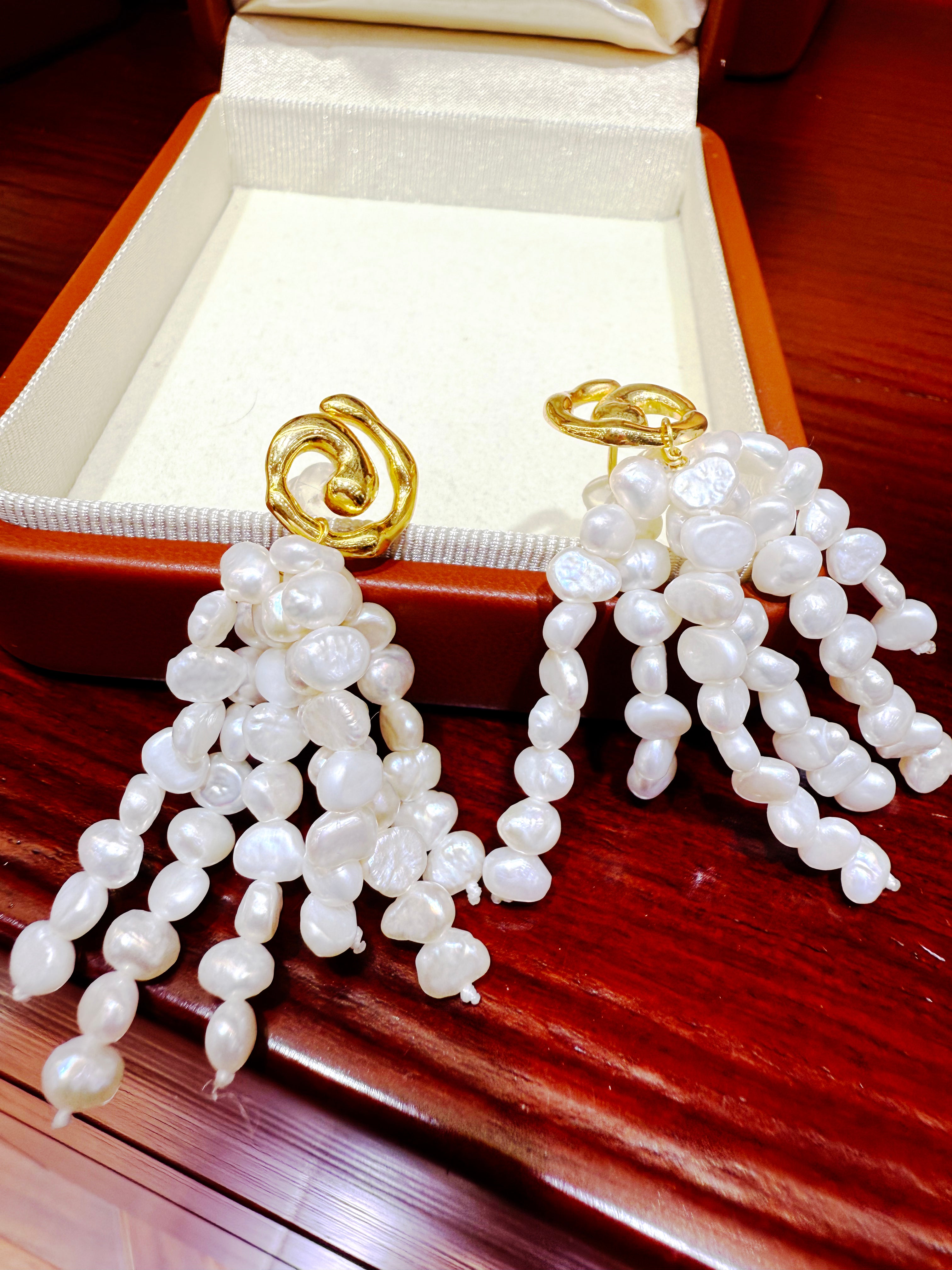 Wheat Sheaf Tassel Baroque Earrings
