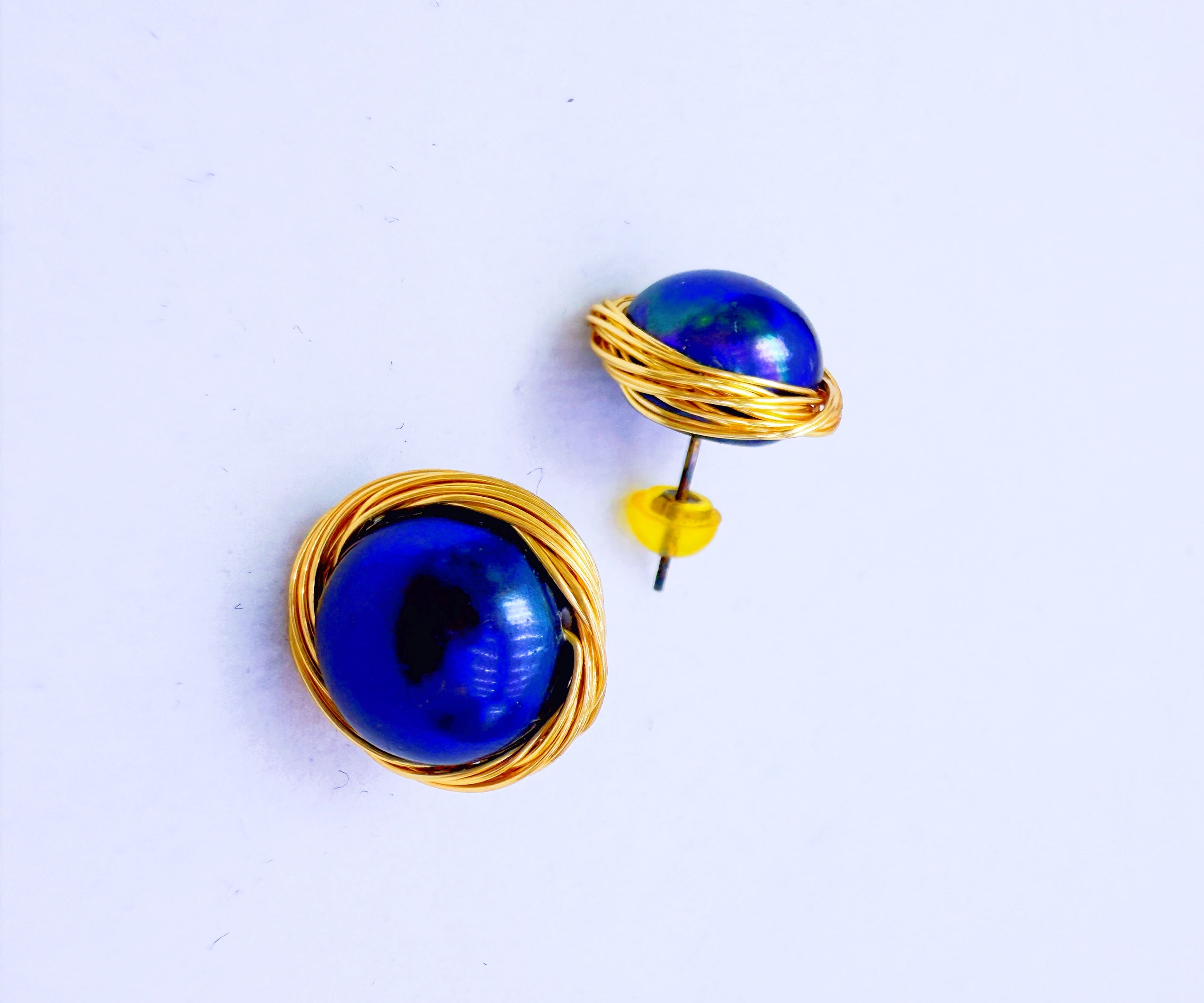Mystery of Deep Blue Pearl Earrings