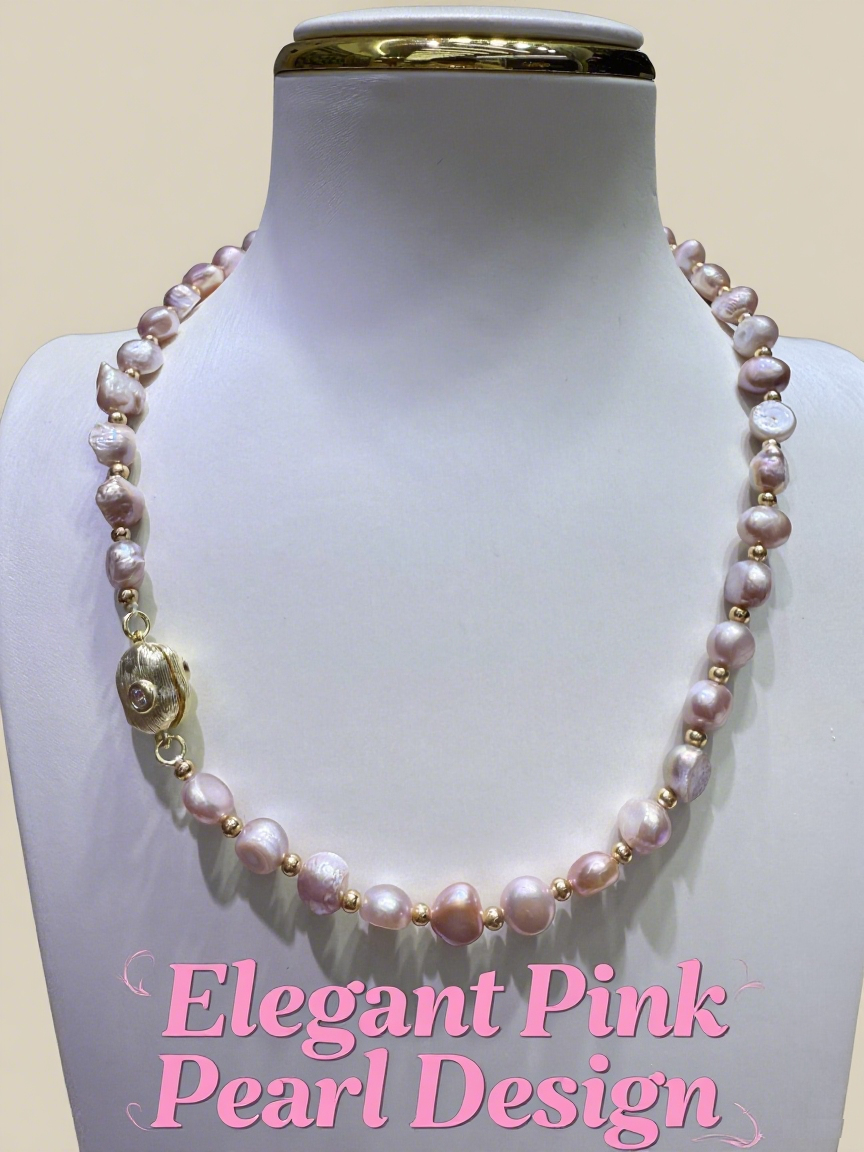 Pinkish-Purple Natural Baroque Necklace